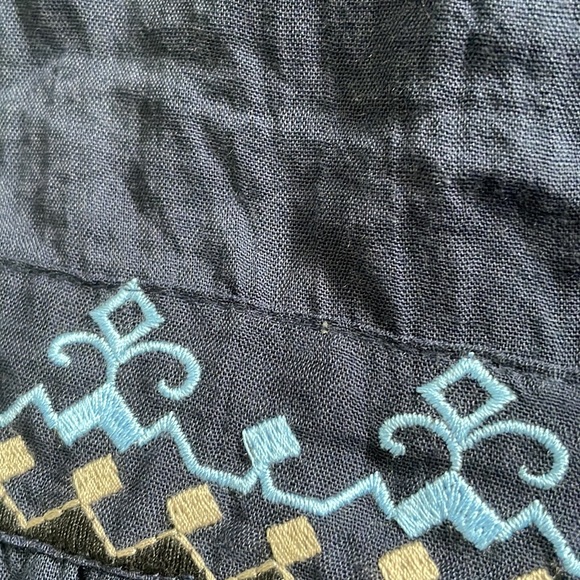 Lovestitch Addyson embroidered tiered sleeveless navy mini dress medium - Picture 13 of 13